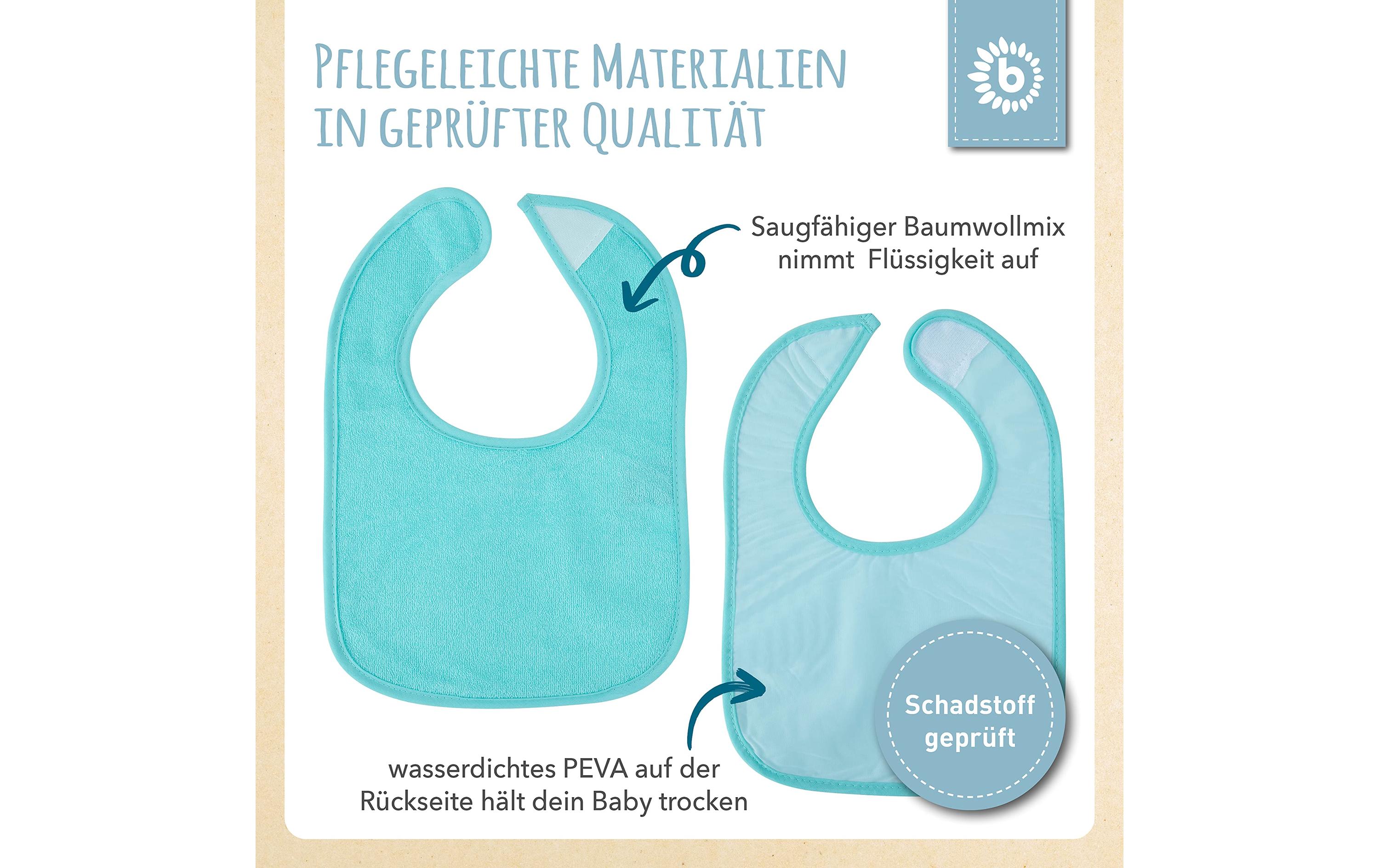 Lätzchen 5er Set, Petrol 30 x 21 cmLätzchen-Set