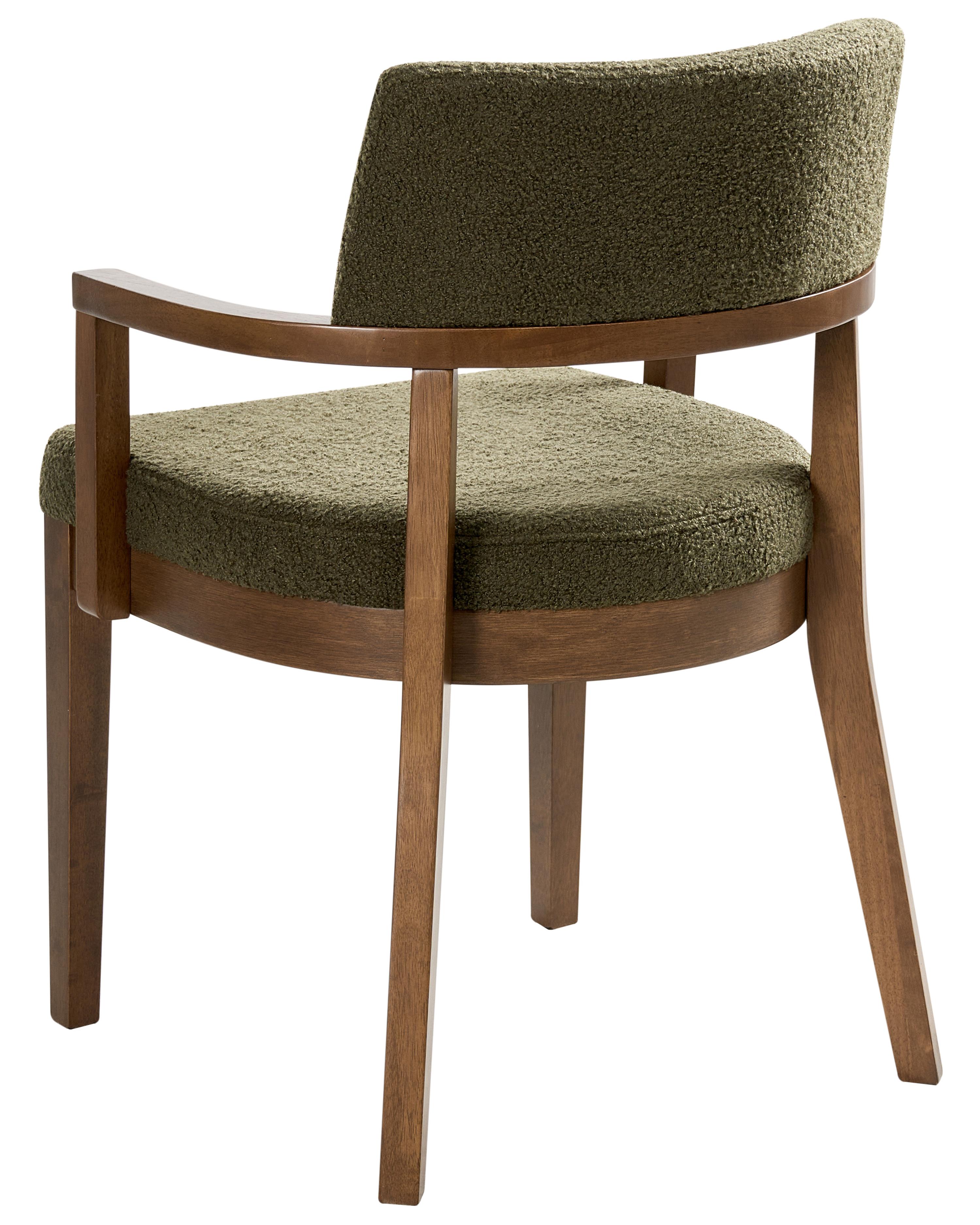 Set van 2 eetkamerstoelen DALBO Bouclé Donkerbruin/groen