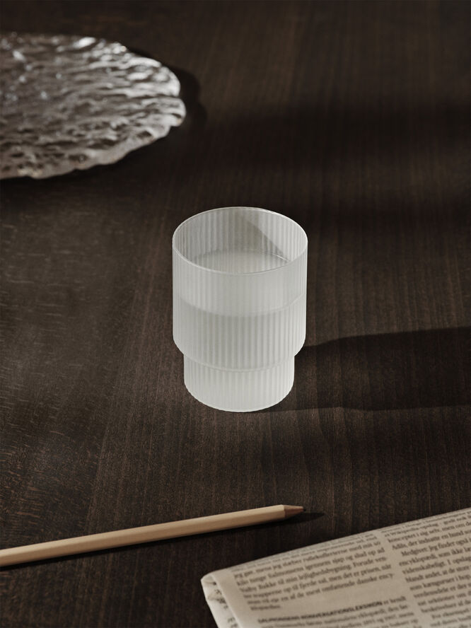 ferm LIVING Ripple Glasses - Set of 4 - Frosted Frosted