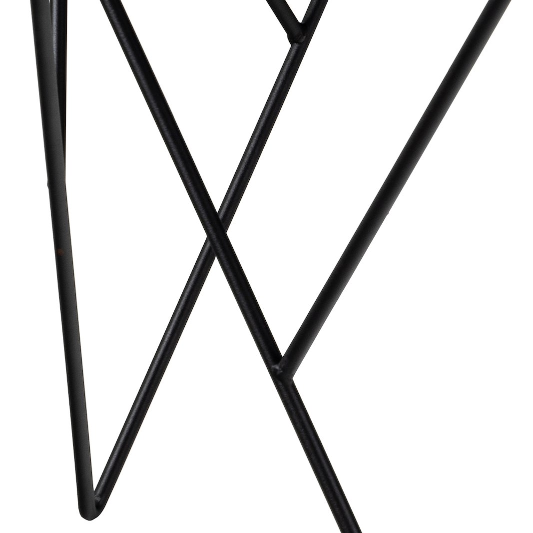 Halstow sofabord Ø80cm. Røkt glass med sort trådunderstell.