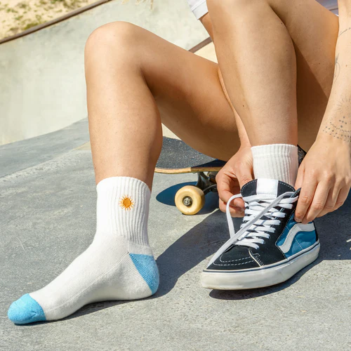 Chaussettes Here comes the sun - Allons Rider blanc