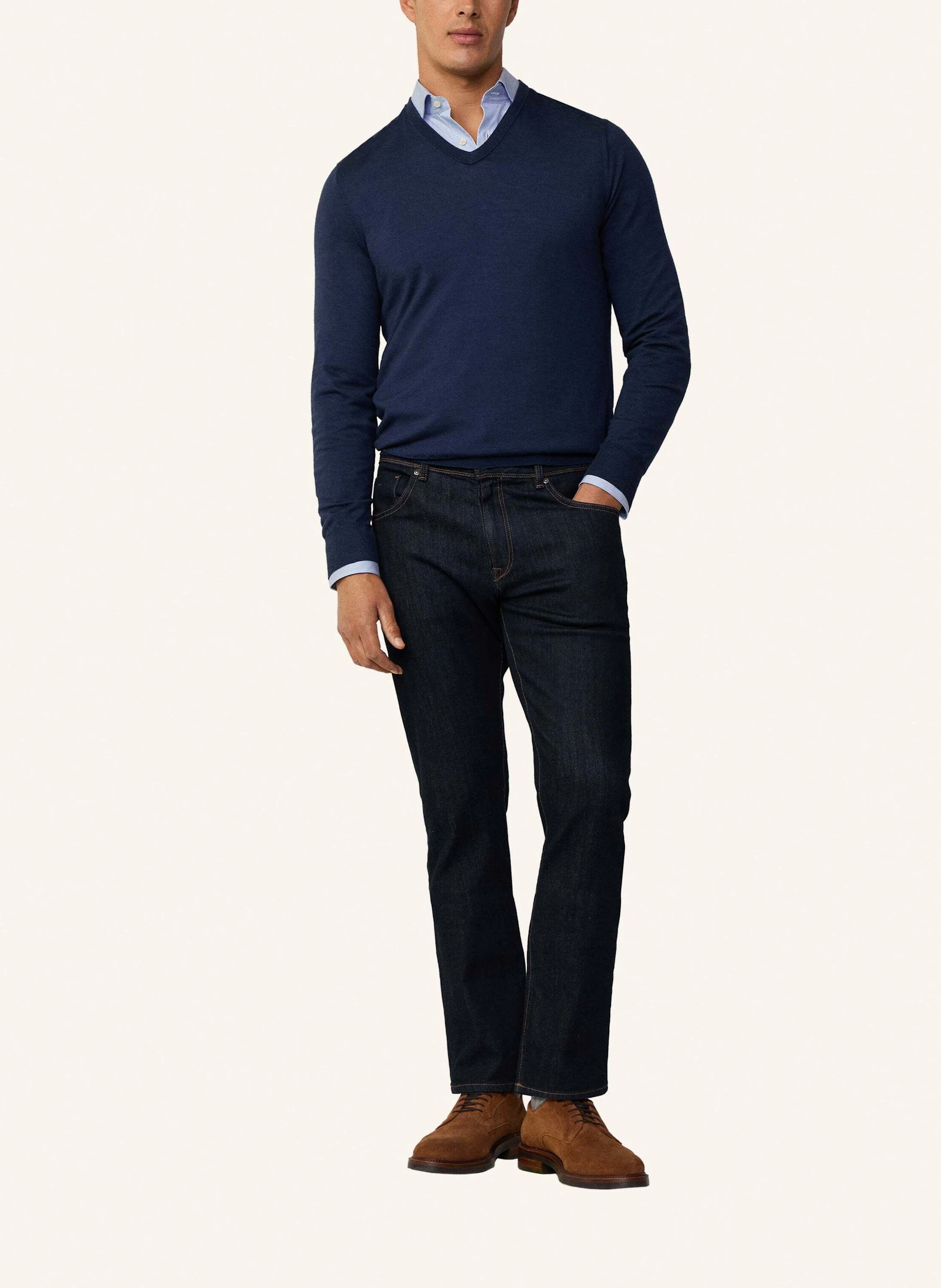 HACKETT LONDON Pullover GMD MERINO SILK V NCK