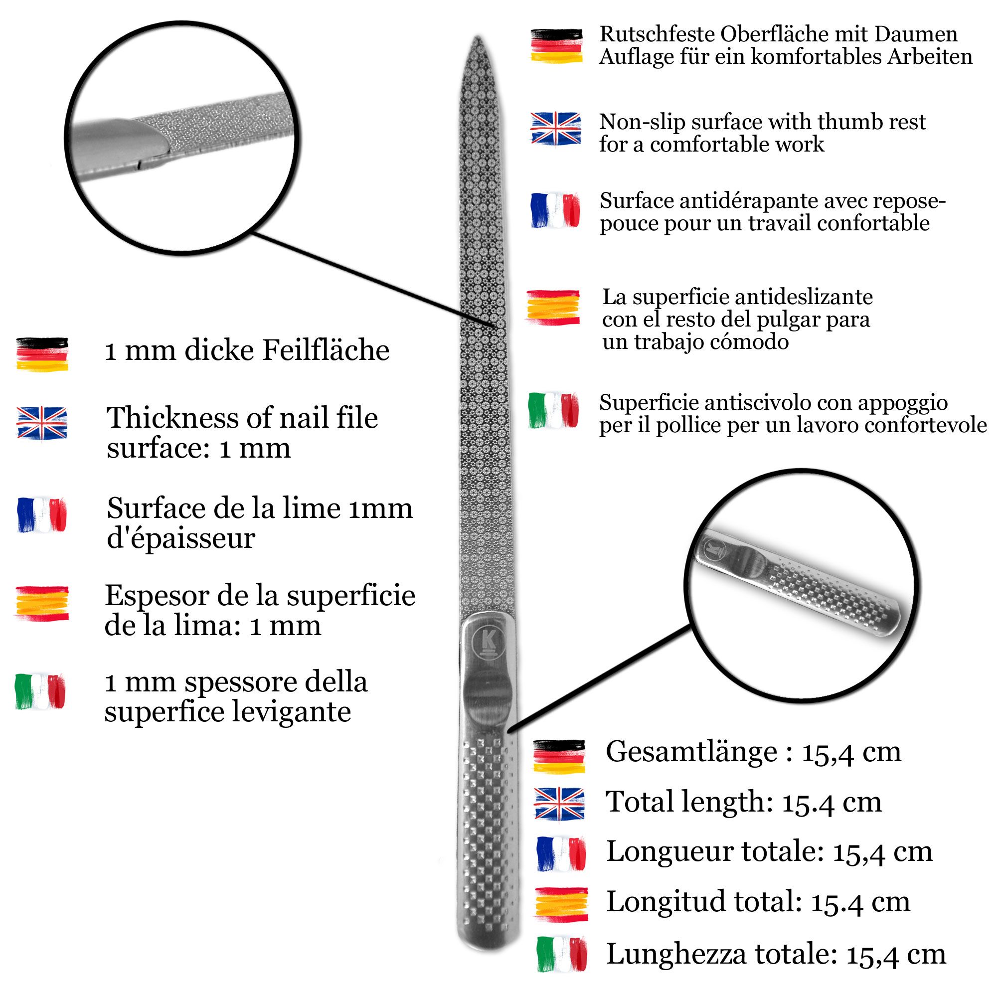 K-Pro Nagelfeile Edelstahl
