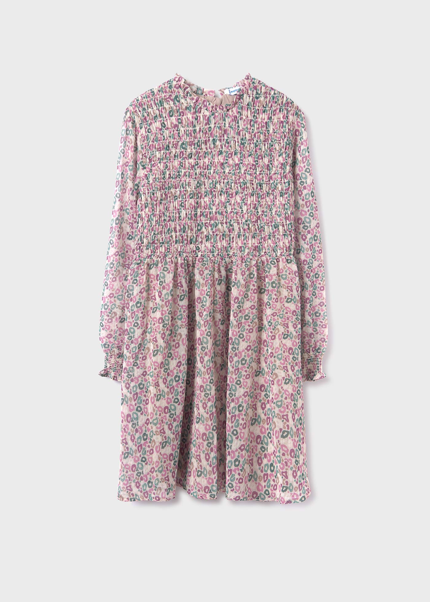 Vestido de chiffon com estampa animal para meninas