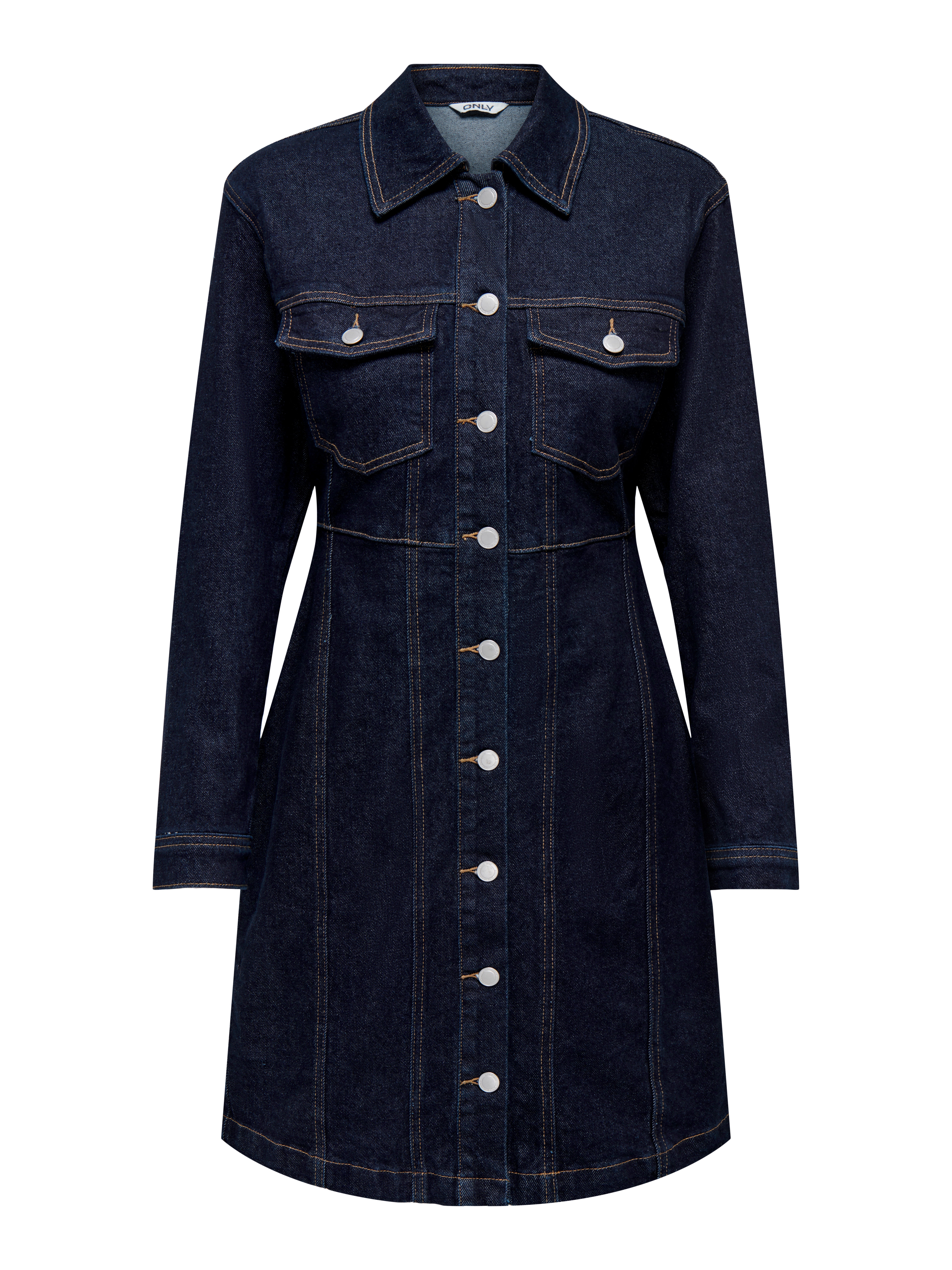 ONLHEATHER Langes Kleid Dark Blue Denim
