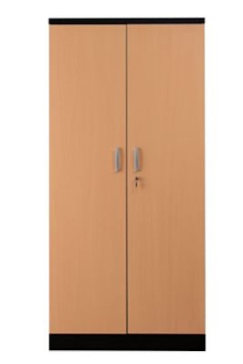 PROREGAL Beetle archiefkast met 4 legplanken, afmetingen (H x B x D): 195 x 92 x 42 cm, zwart & beuken