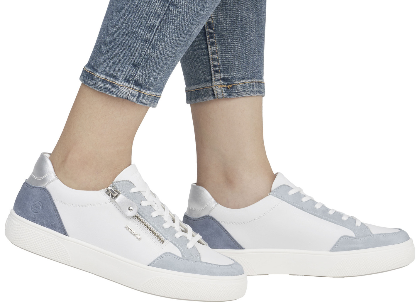 Remonte Sneaker aus Nappa- und Veloursleder mit Metallic-Besatz