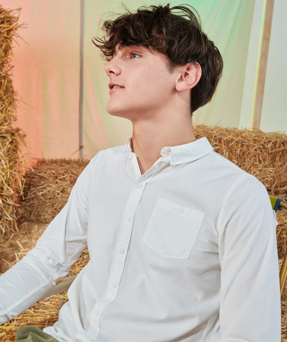 CHEMISE BLANCHE EN COTON GARÇON