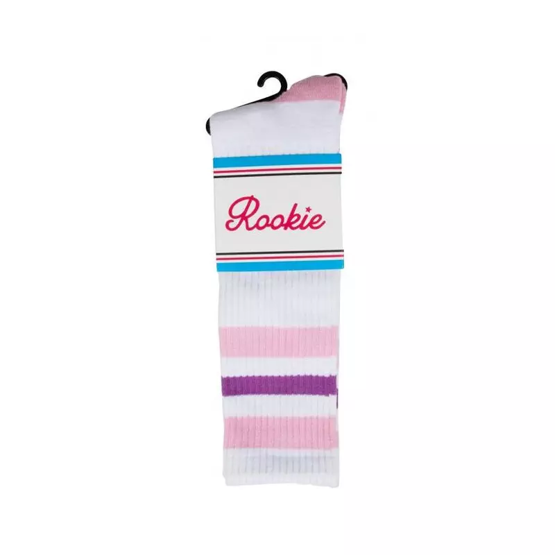 Chaussette Roller Derby ROOKIE Roller Sock White/Pink