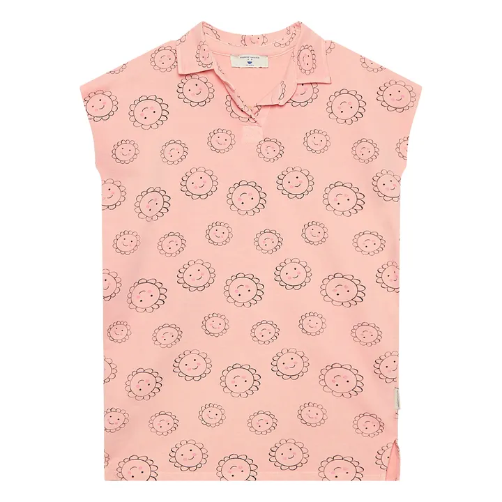 Weekend House Robe Polo Fleurs Coton Bio | Rose pâle