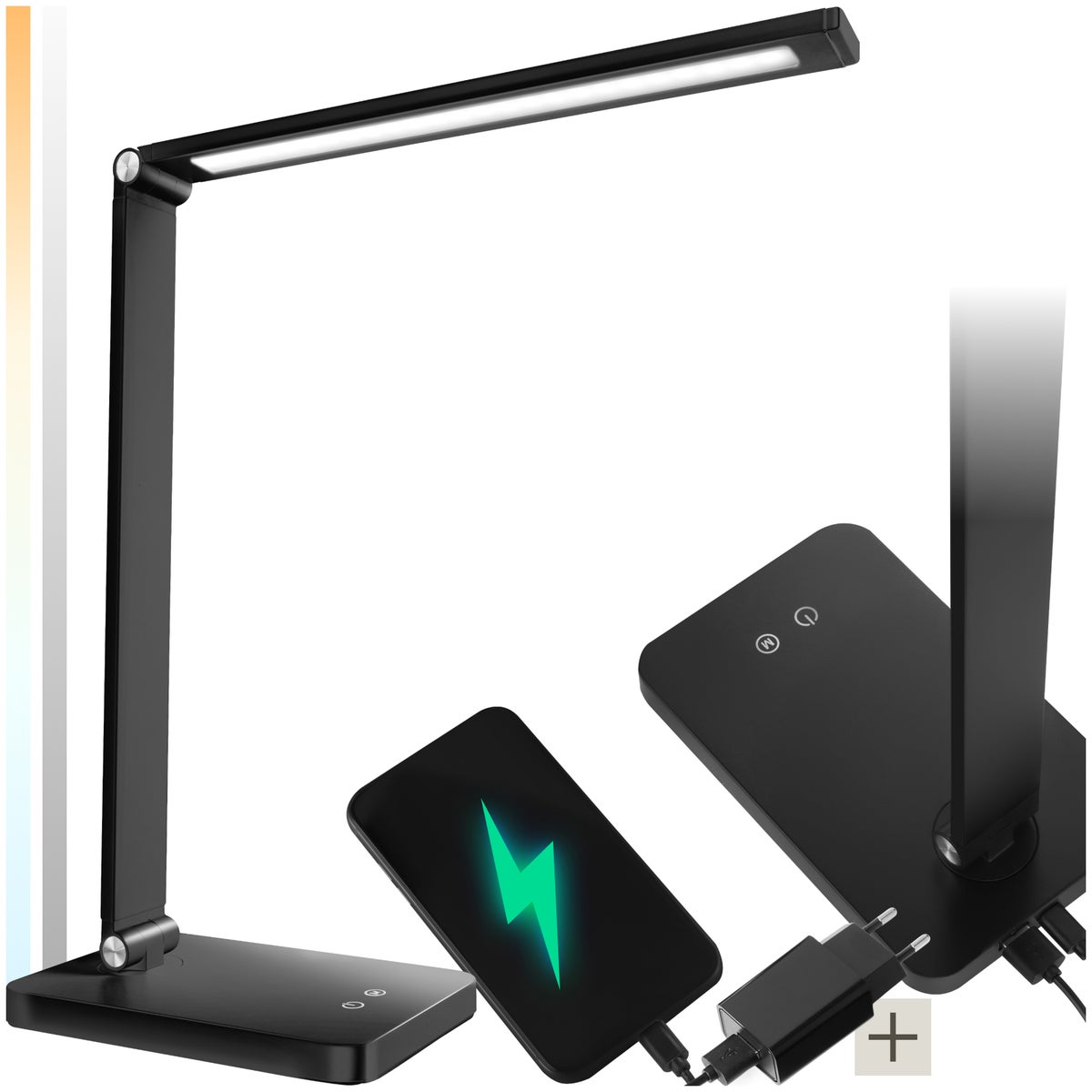 tectake Novaly LED bureaulamp, 5 W inclusief USB-aansluiting
