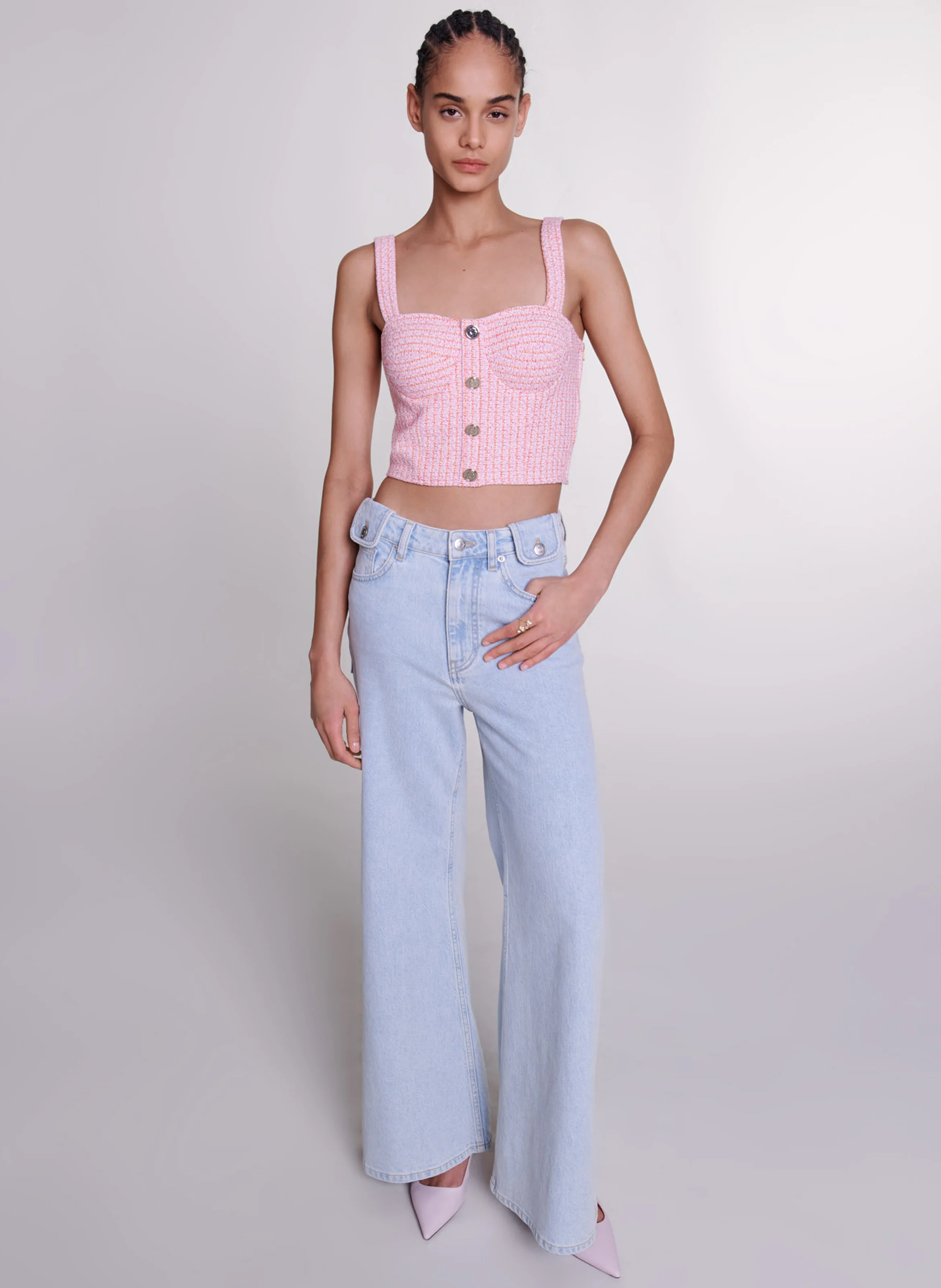 Jean patte d'eph en coton mélangé | Bleu