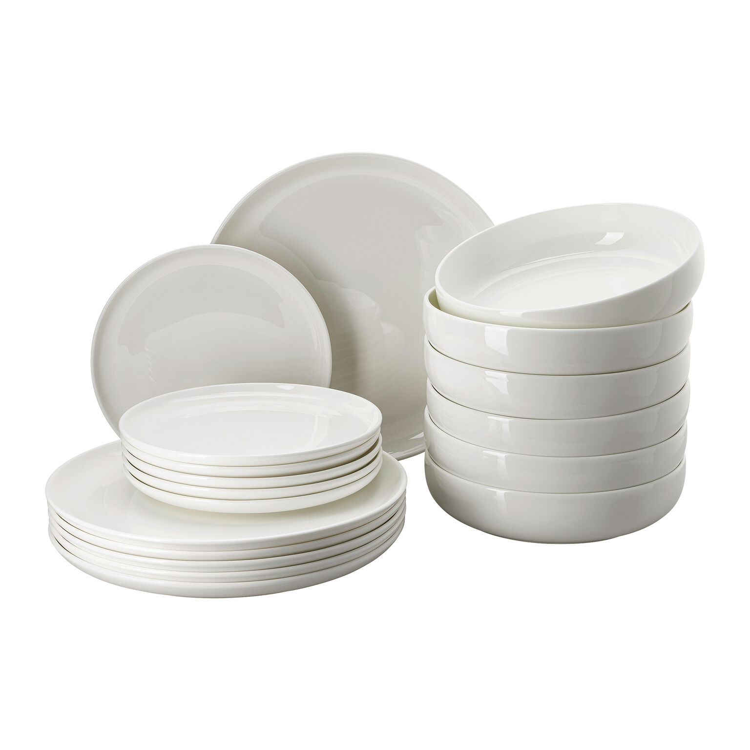 Jade Lift Bone China Weiss Set 18-tlg. mit Tellern