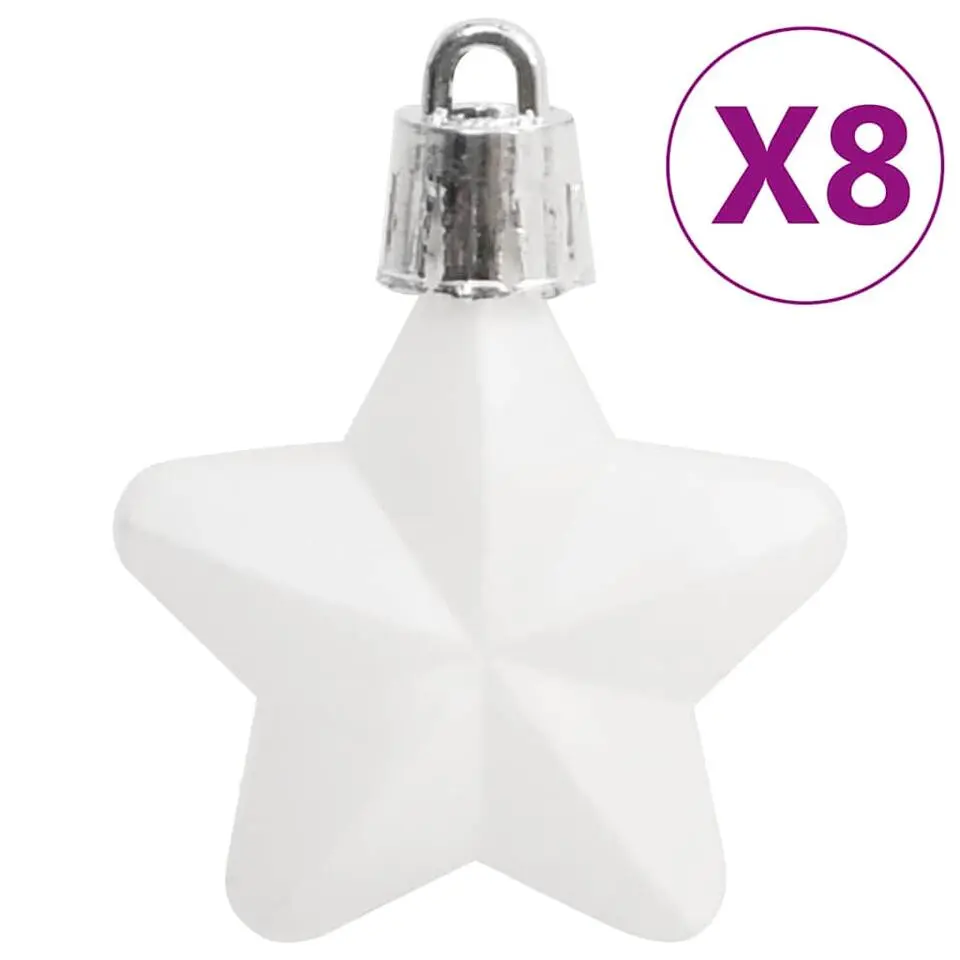 vidaXL - Kerstballenset - Wit - Polystyreen