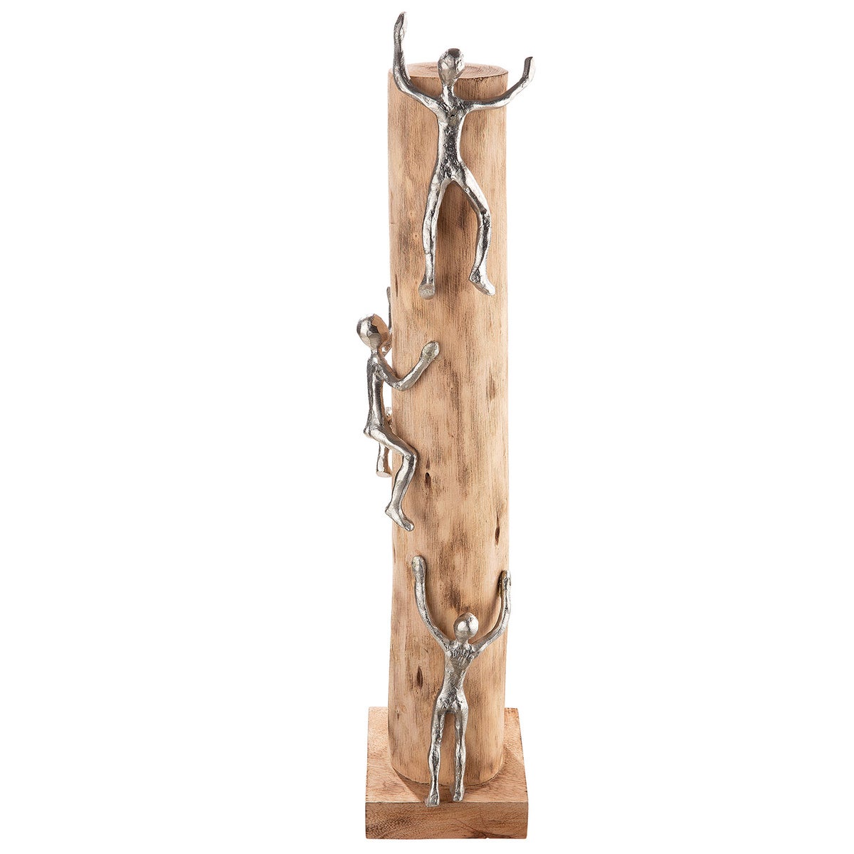 Sculptuur GILDE Decoratie Hoogte 55cm Breedte 12cm Natuurlijke kleur Aluminium, Mangohout