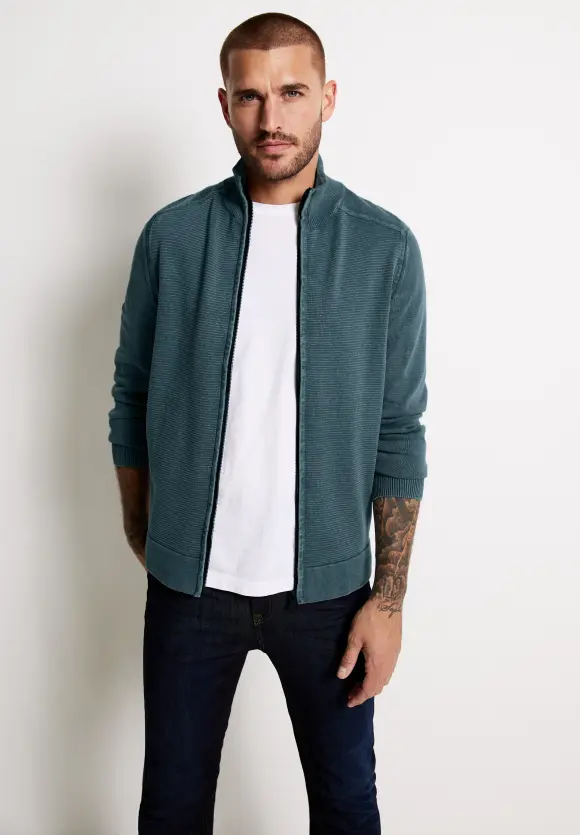 Strickjacke mit Zipper - ash blue