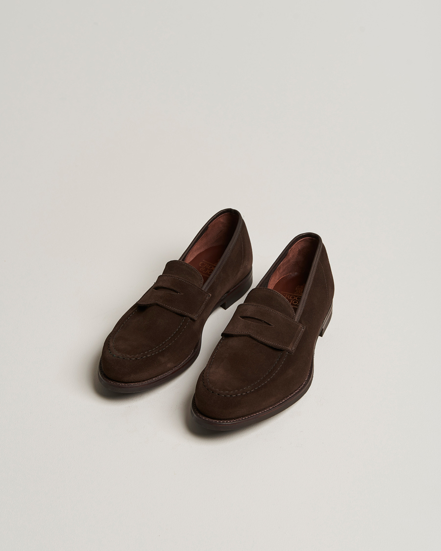 Crockett & Jones Harvard City Sole Dark Brown Suede