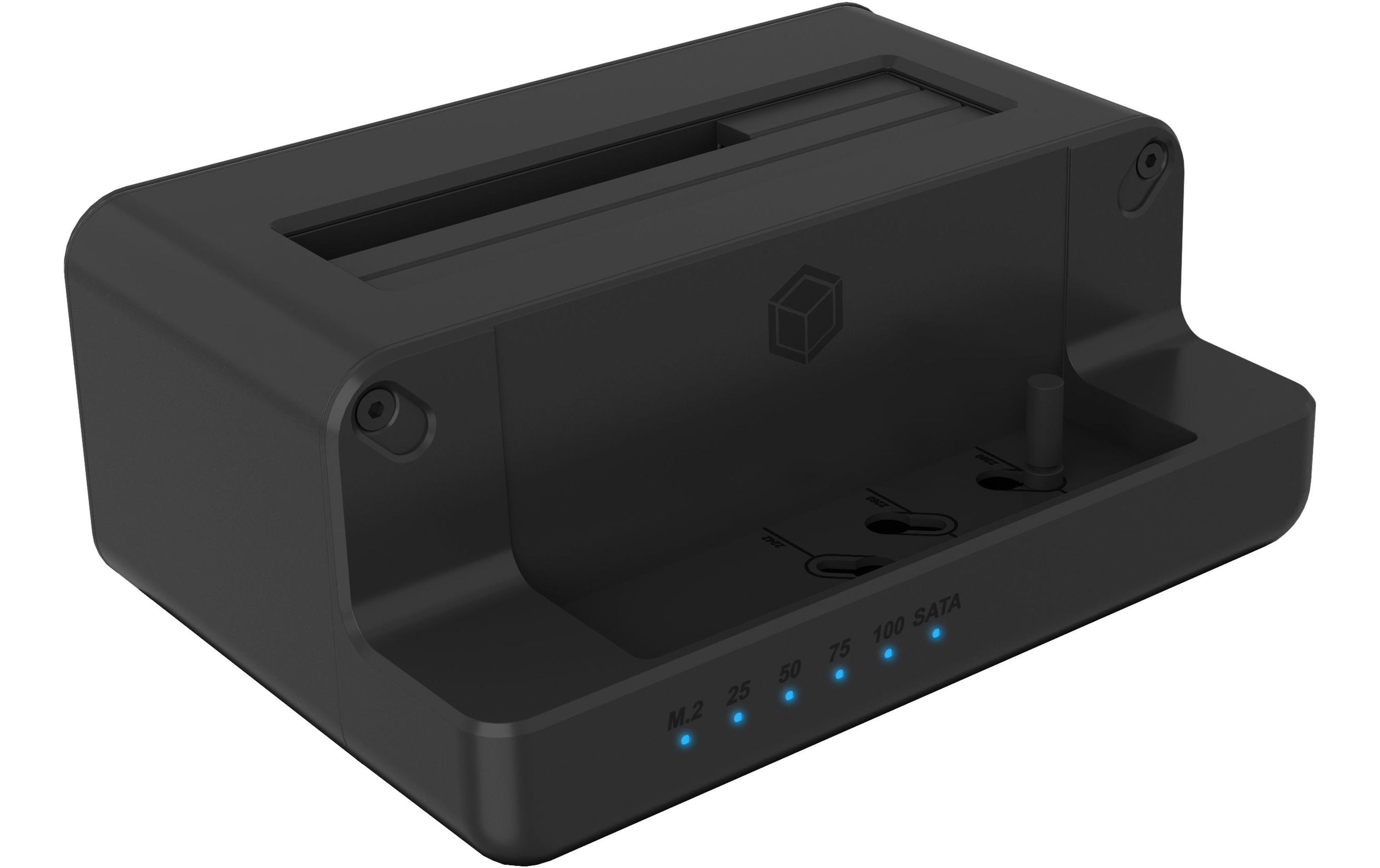 Docking- und Klonstation IB-2914MSCL-C31Docking- und Cloning-Station für M.2 NVMe SSDs und 2.5'' /3.5'' SATA SSDs/HDDs.