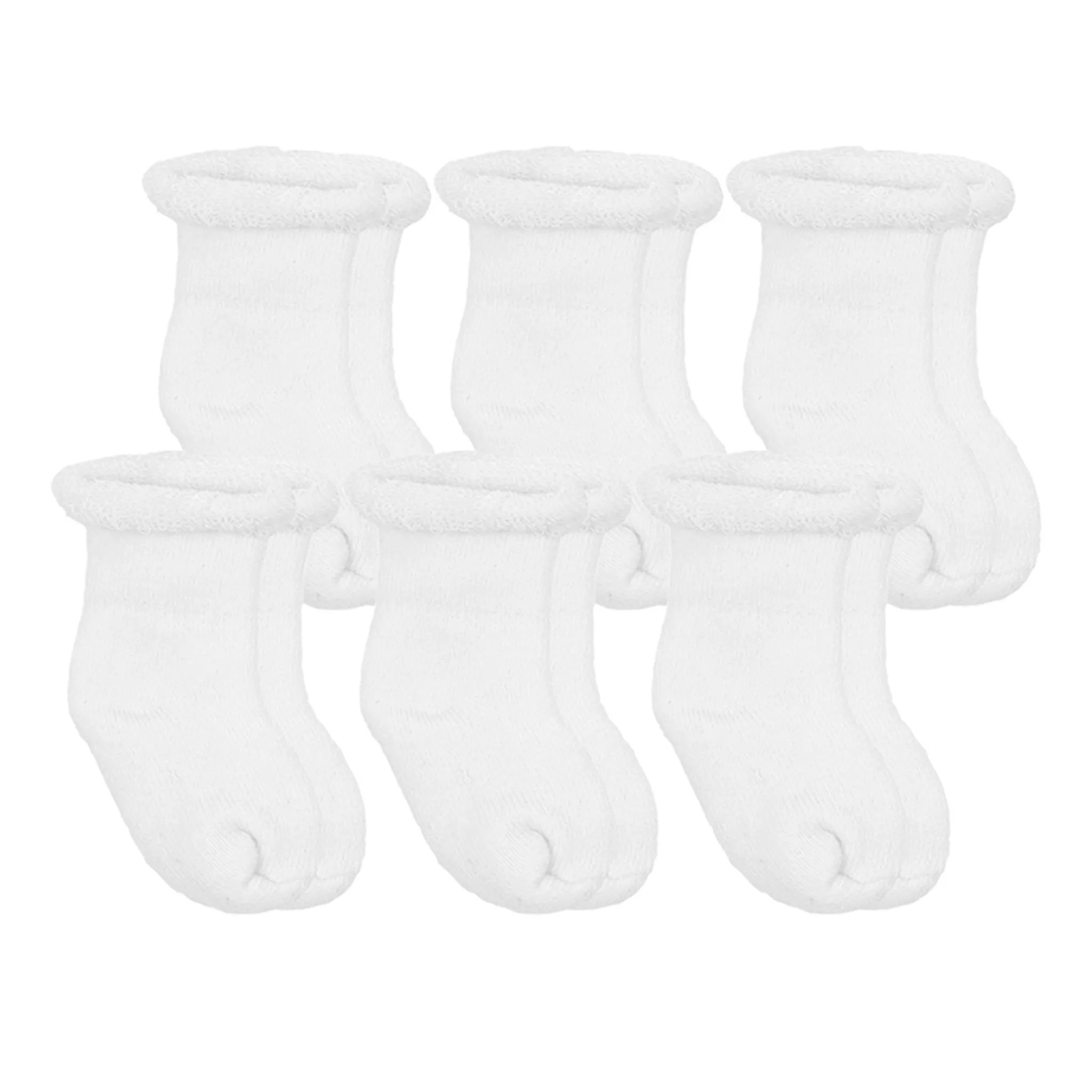 Kushies Bas Ratine Paquet de 6 Nouveau-Né - Blanc