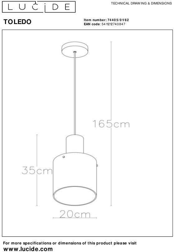 Lucide Toledo Hanglamp