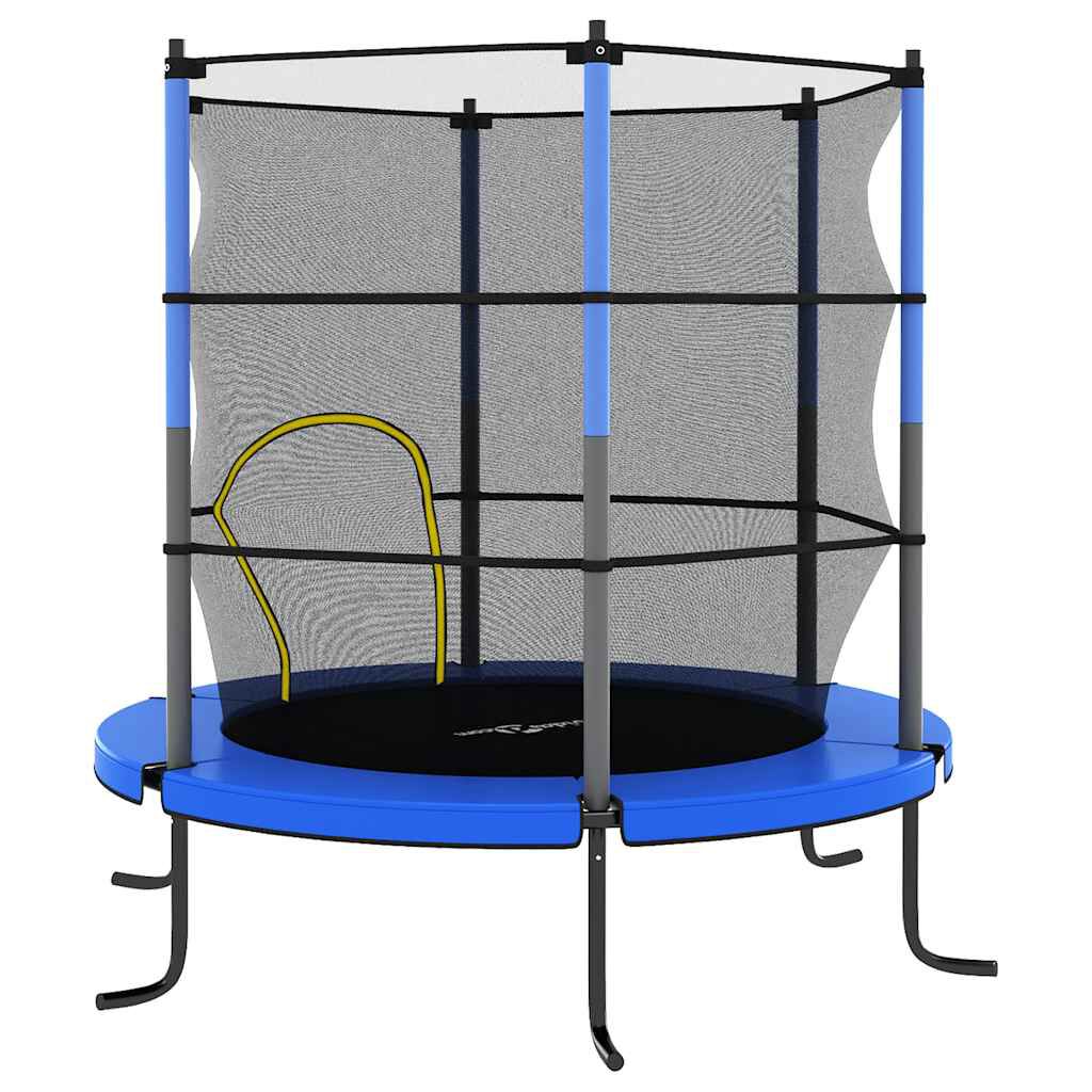 vidaXL Trampoline met net, rond, 140x160 cm, blauw