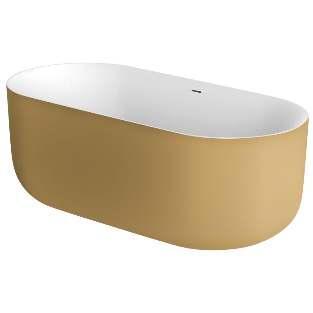 Xenz Mauro vrijstaand bad solid surface 180x85x65cm goud/wit