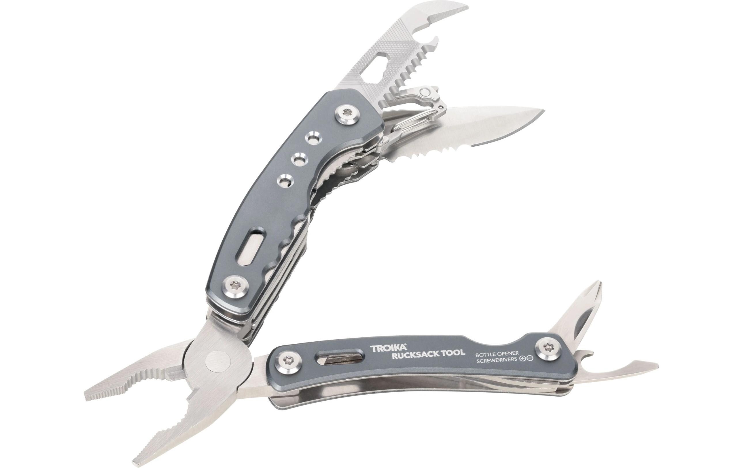 Taschenmesser Rucksack Tool mit 15 Funktionen, GrauMultifunktions-Werkzeug