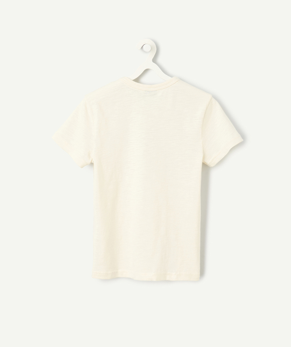 t-shirt en coton bio écru thème anniversaire TAO 5 ans