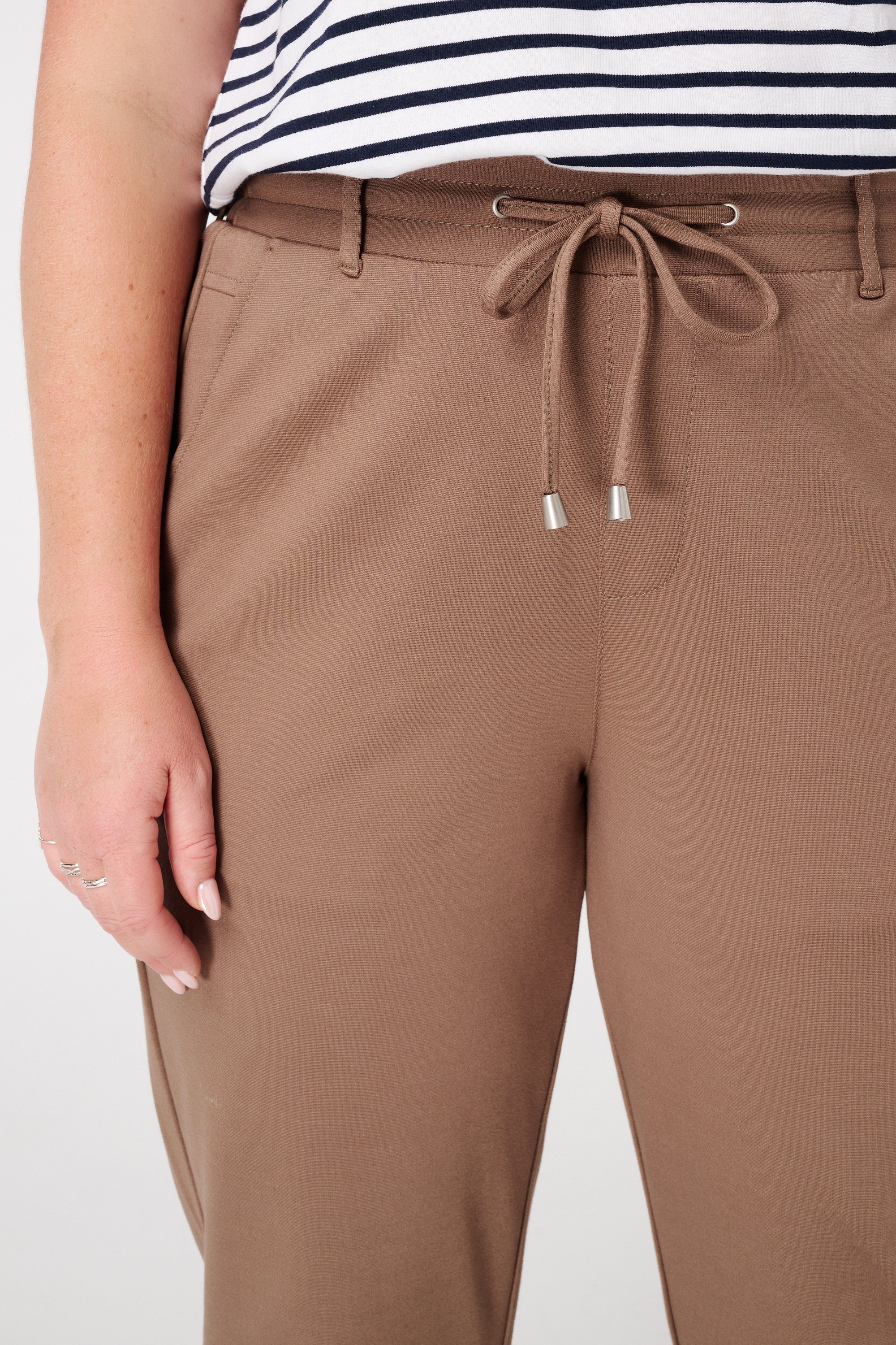 Slim fit broek Donker zand
