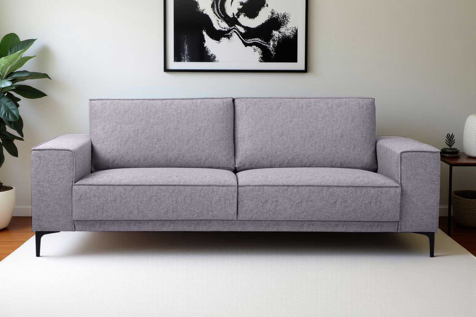 GOODproduct 3-Sitzer »3er Sofa Oland, Struktur, Flachgewebe, Luxus-Microfaser, Boucle« 224 cm, Wellenunterfederung, Skandi-Design, Metallfüsse