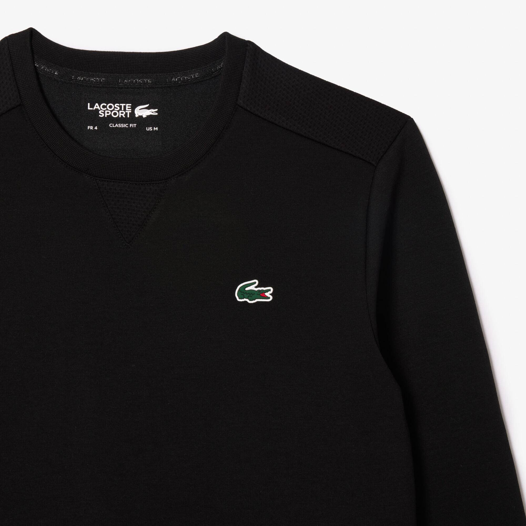 Sweatshirt Lacoste SPORT uni avec empiècements mesh Sweatshirts - Noir - Lacoste - Homme