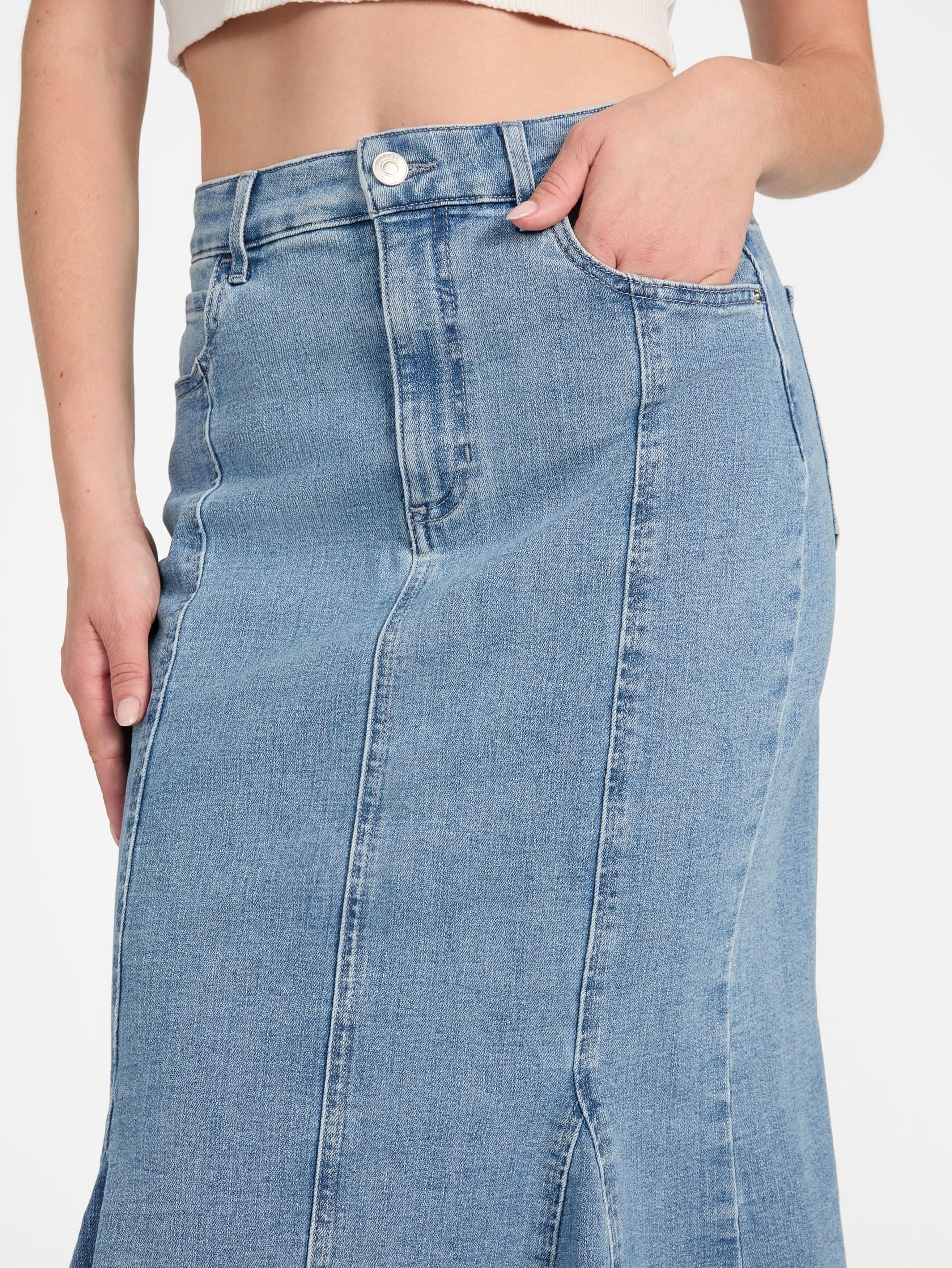 Saia midi jeans Lia