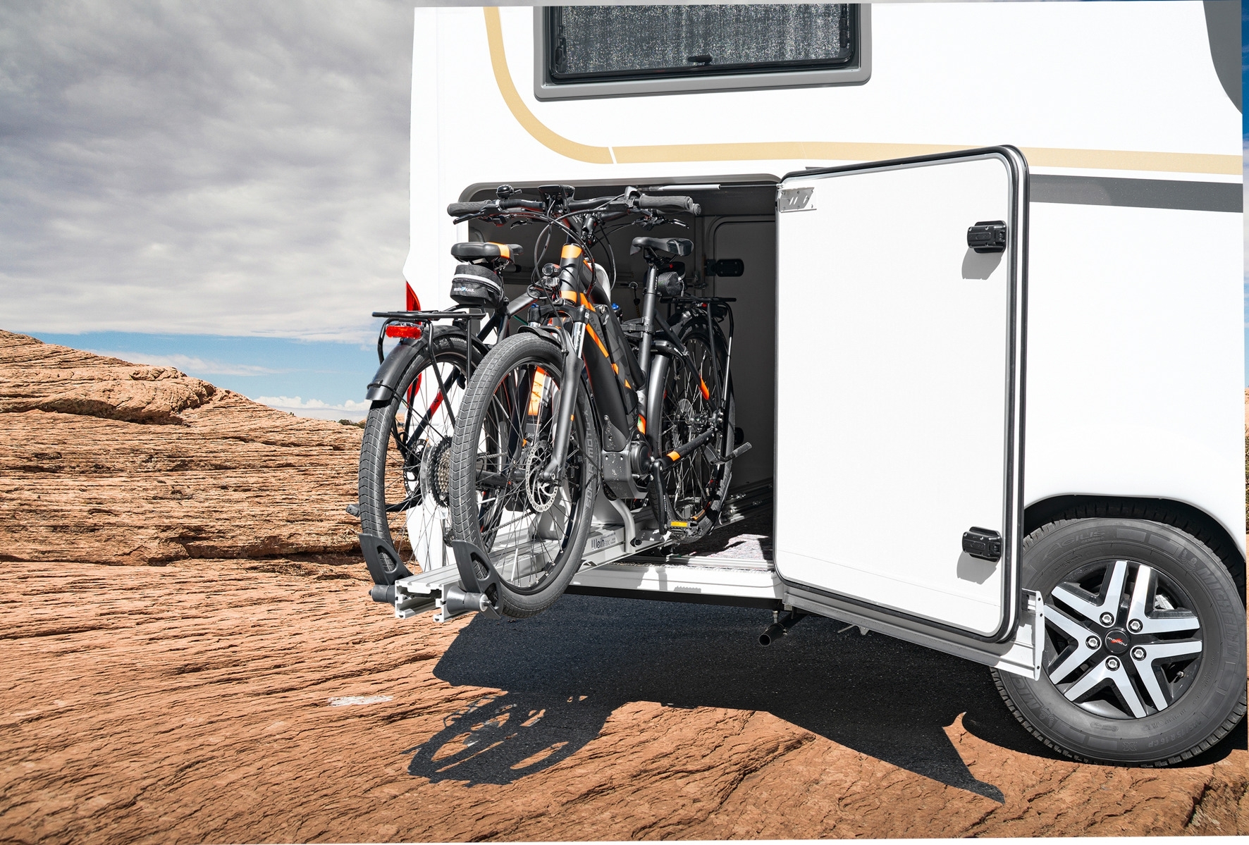 Weih-tec Slide Move HG-250 Fahrradträger für Heckgarage 2 Fahrräder, E-Bike geeignet