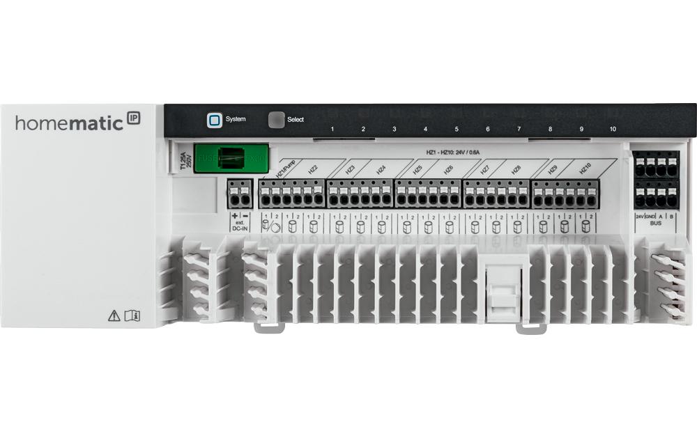 Smart Home Wired Fussbodenheizungsaktor 10-fach, 24 V<br>Steuerung der Fussbodenheizung im Homematic IP Wired System – HmIPW-FAL24-C10