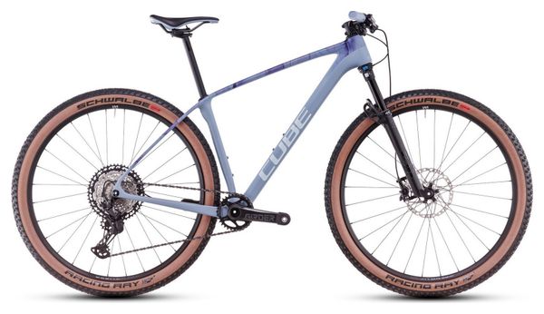 VTT Semi-Rigide Cube Reaction C:62 Race Shimano Deore XT 12V 29'' Bleu Pigeon Art