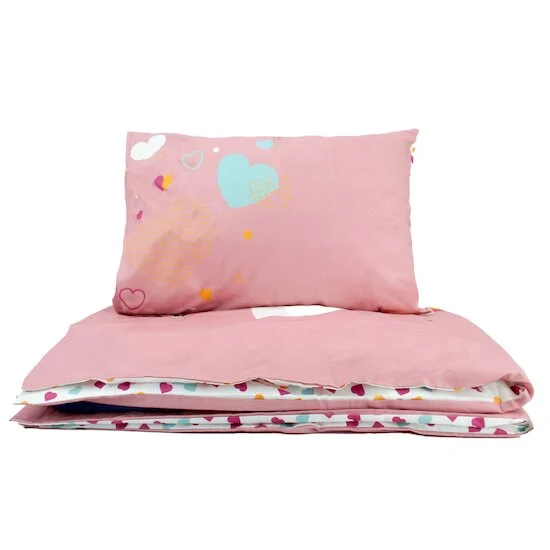 Parure de lit couette + taie   Cœurs        100 x 140 cm   de               Petit à petit