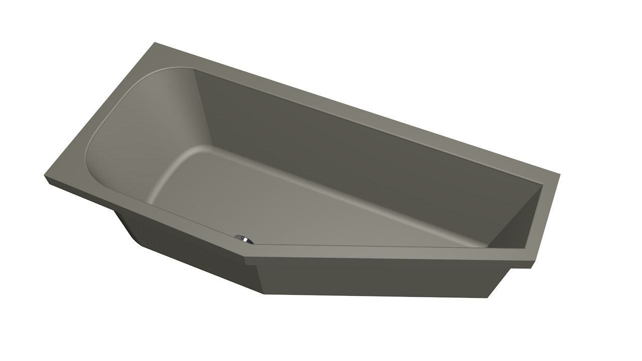 Xenz Lagoon Compact badkuip links 160x75x40cm cement