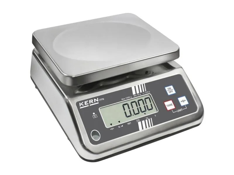Kern FFN 3K1IPM Bordvægt Vejeområde 3 kg Aflæsningsnøjagtighed 1 g via strømdrift, Batteridrevet Sølv