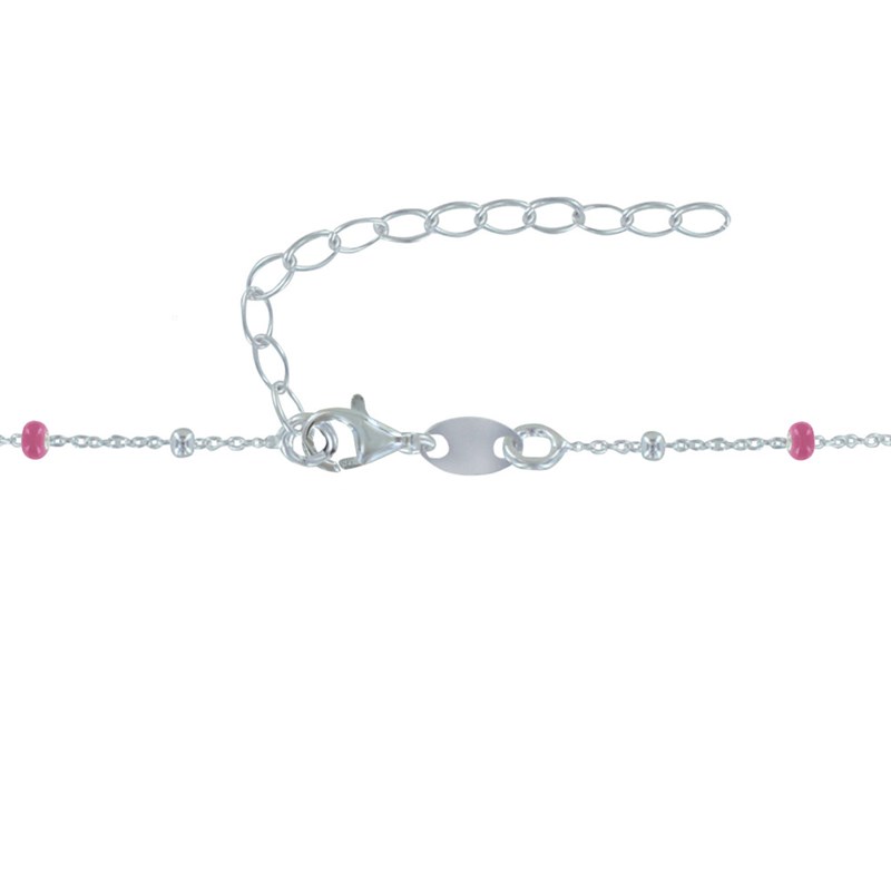 Collier Argent Perles Émaillées et Perles Argent