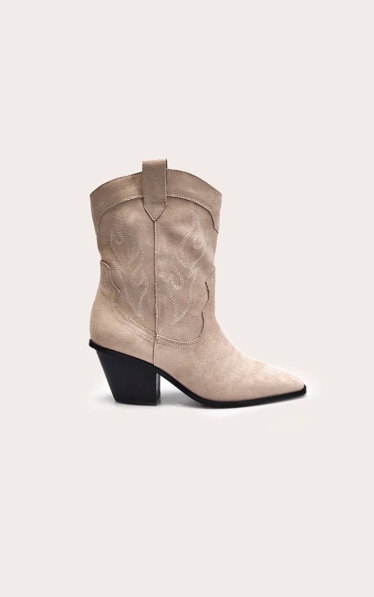 Sable Bottines Western Brodées En Synthétique