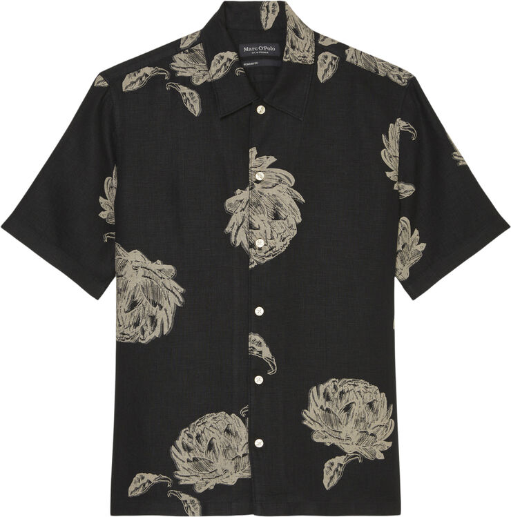 Marc O’Polo Camp collar, short sleeves, slits a Multi/ black