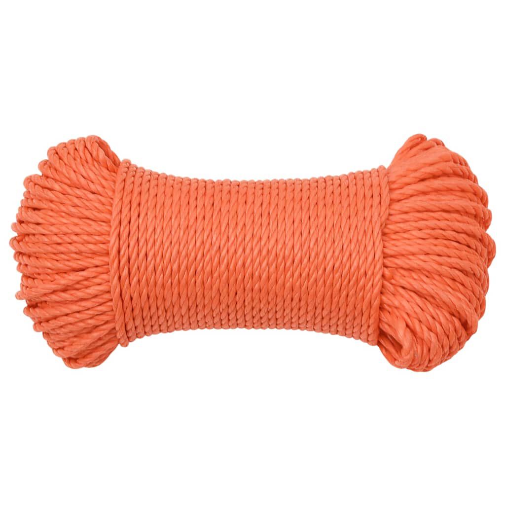 vidaXL Werktouw, oranje, 3 mm, 25 m, polypropyleen