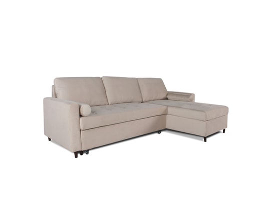 INTENSEDECO - Canapé d'angle convertible réversible claudio en velours bei...