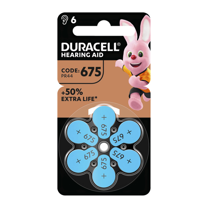 Høreapparatbatterier DA675 6-pk