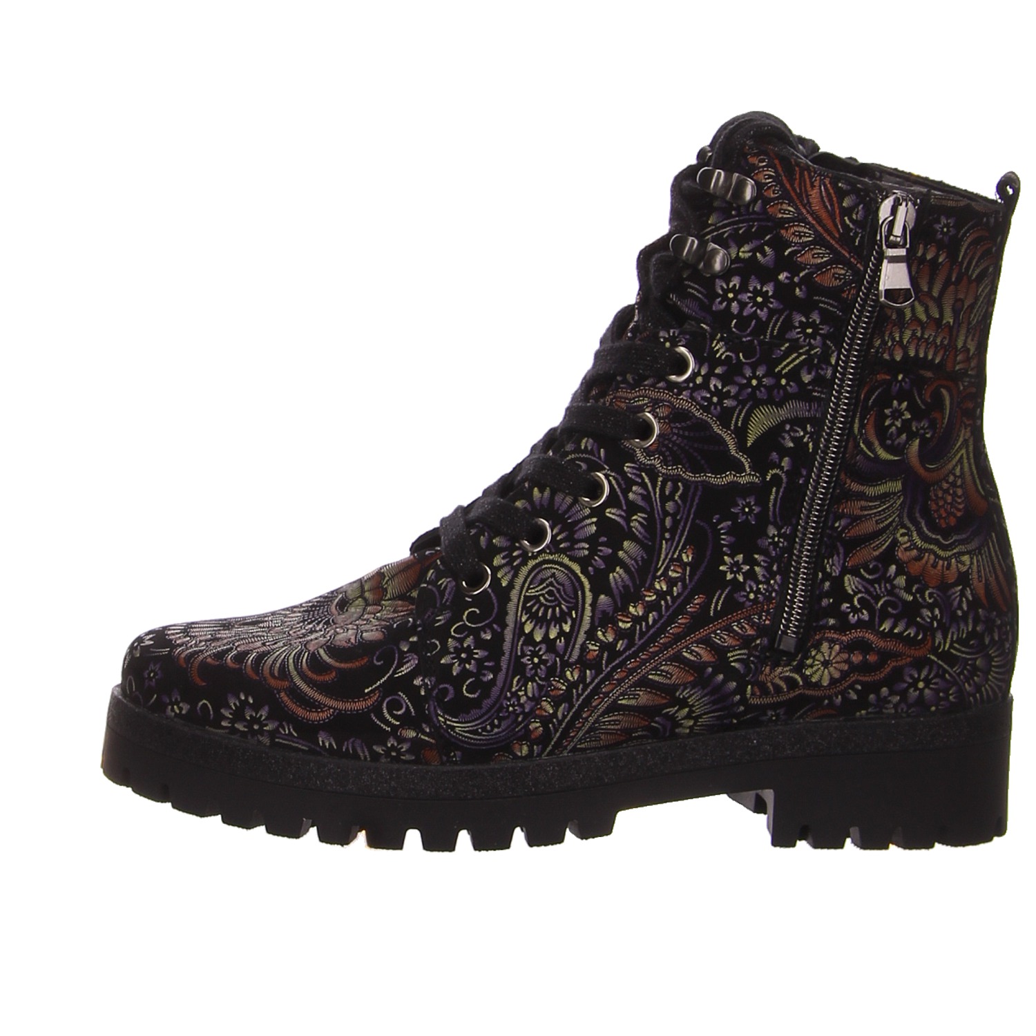 Waldläufer Schnürboots multi schwarz