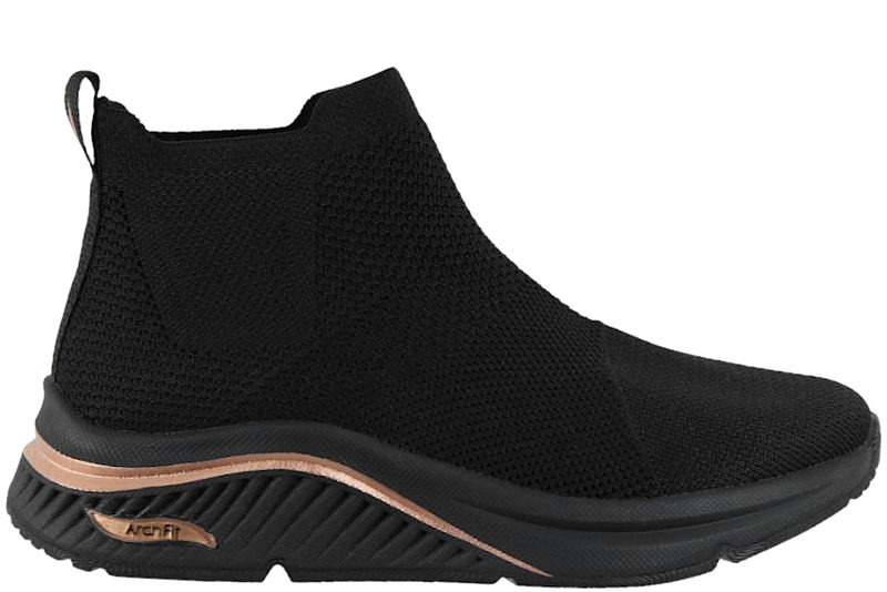 SKECHERS ARCH FIT S-MILES SOCK WALK BLACK