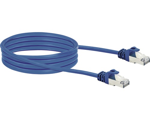 CAT 8 netwerkkabel S/FTP 2x RJ45 connectoren 2 m blauw Schwaiger CKO8020531