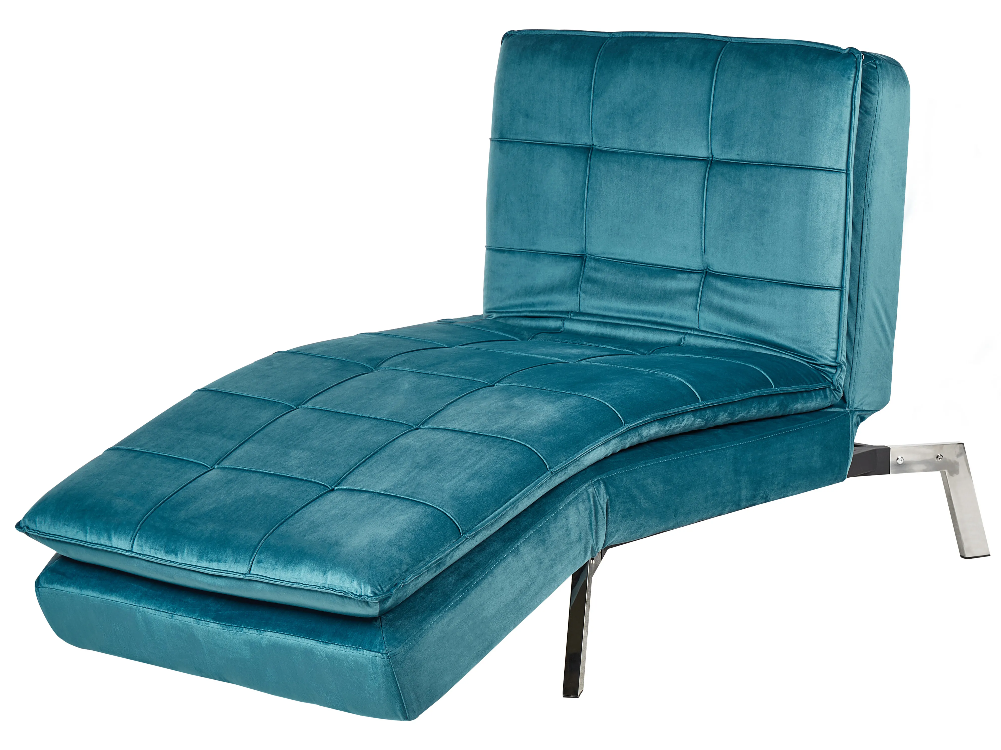Chaise longue LOIRET Fluweel Groenblauw