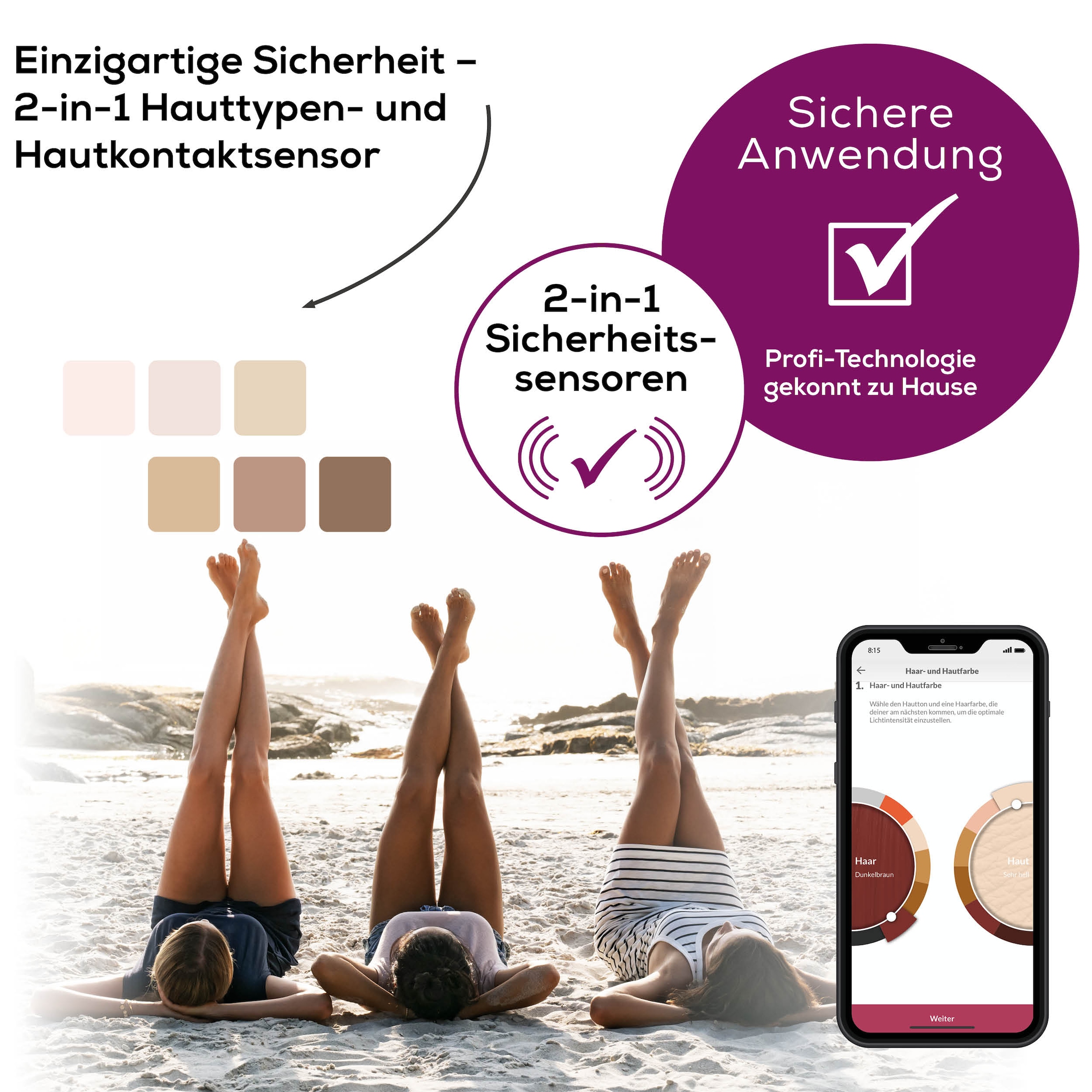 BEURER IPL-Haarentferner »IPL 8500 für langanhaltende Haarentfernung durch Lichttechnologie« 300000 Lichtimpulse Kraftvolles Akkugerät für eine flexible, kabellose Anwendung