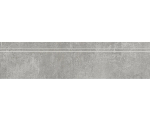 Traptrede van porselein, industrieel staal, lappato, 29,5 cm x 120 x 0,93 cm, R10 B